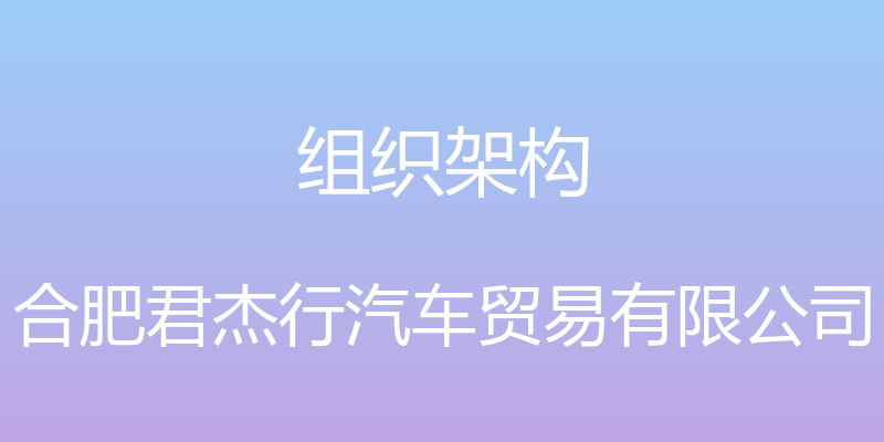 组织架构 - 合肥君杰行汽车贸易有限公司